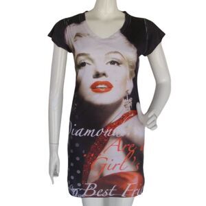 MARILYN MONROE Nightgown, S, Photo Print, Short sleeve